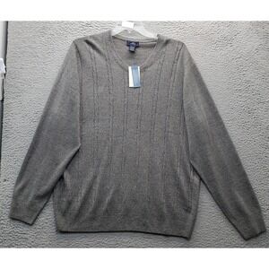 DOCKERS‎ Sweater Mens Size 2XL Gray Knit Acrylic Regular Fit Crew Neck Pullover